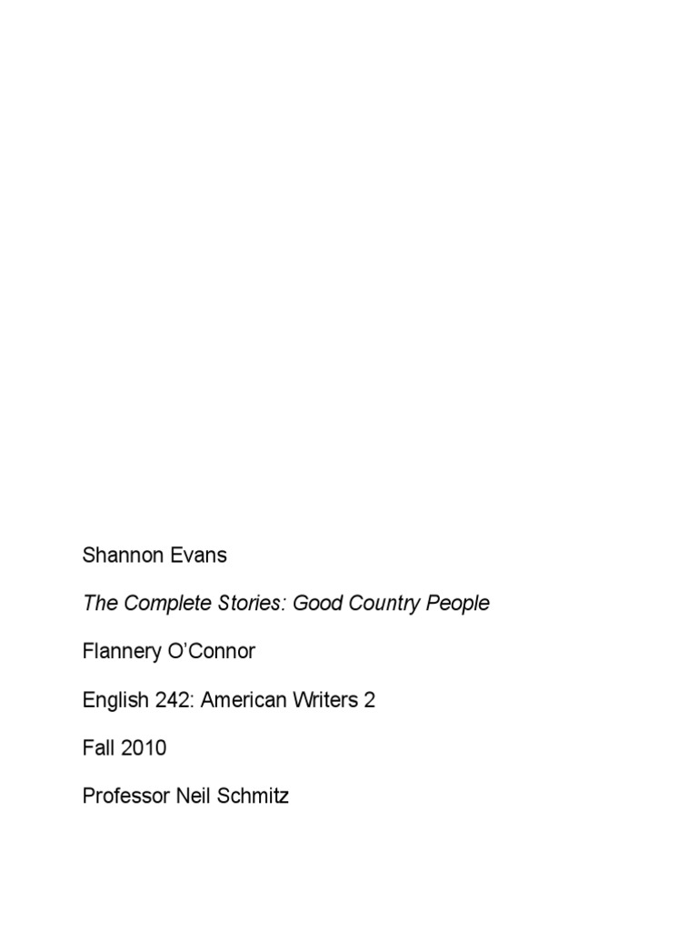 Good Country People Study Guide – ECCKF