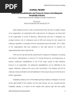 HRA Journal Review - Employee Dissatisfaction and Turnover Crises in The Malaysian