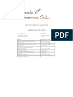 Certificate of Analysis Sodium Saccharin: Test Specification