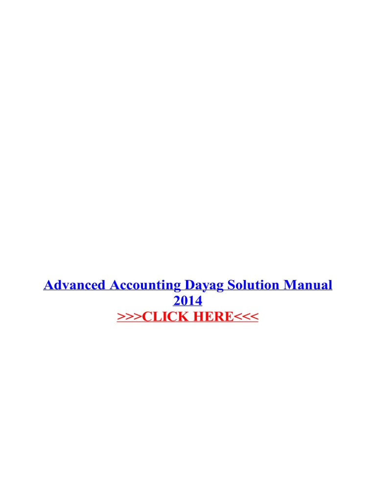Advanced Accounting Dayag Solution Manual 2014 PDF PDF Business