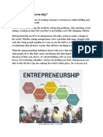 What Is Entrepreneurship