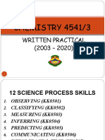 CHEMISTRY 4541/3: Written Practical (2003 - 2020)