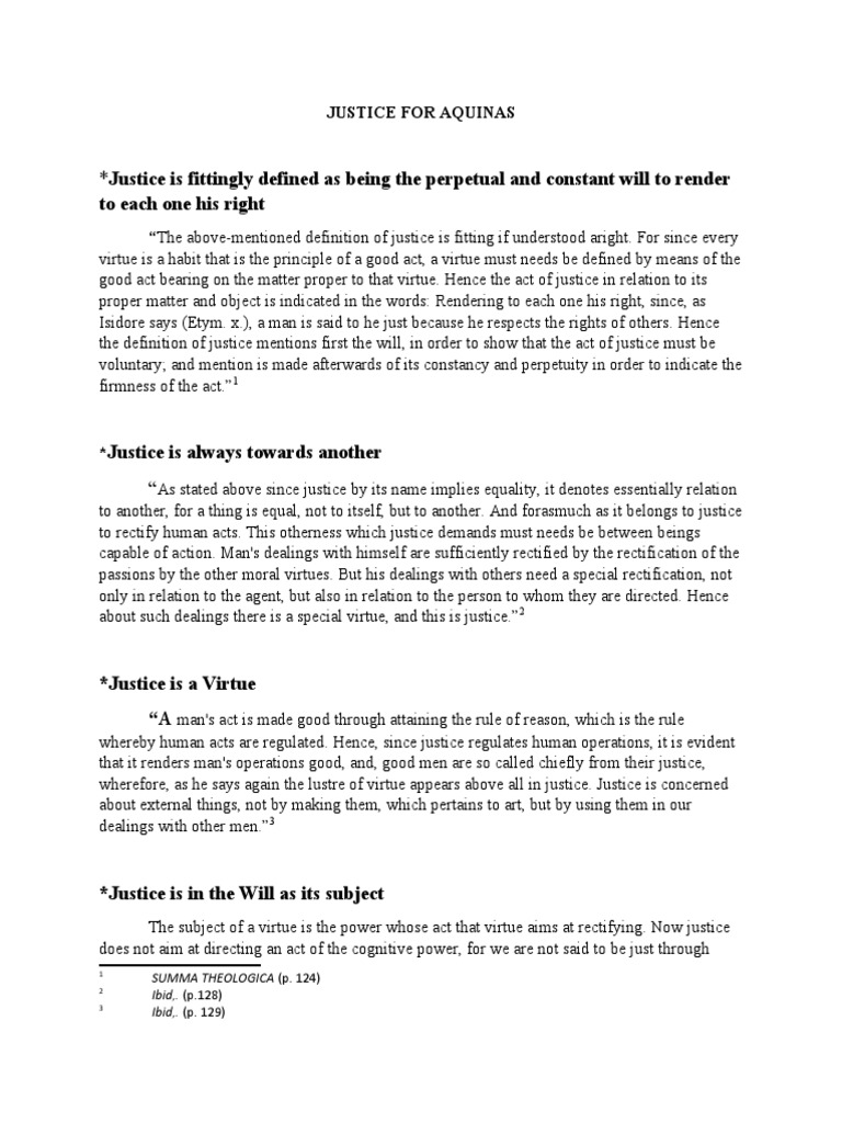 Justice For Aquinas | PDF | Virtue | Courage