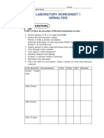 Urinalysis Lab Worksheet