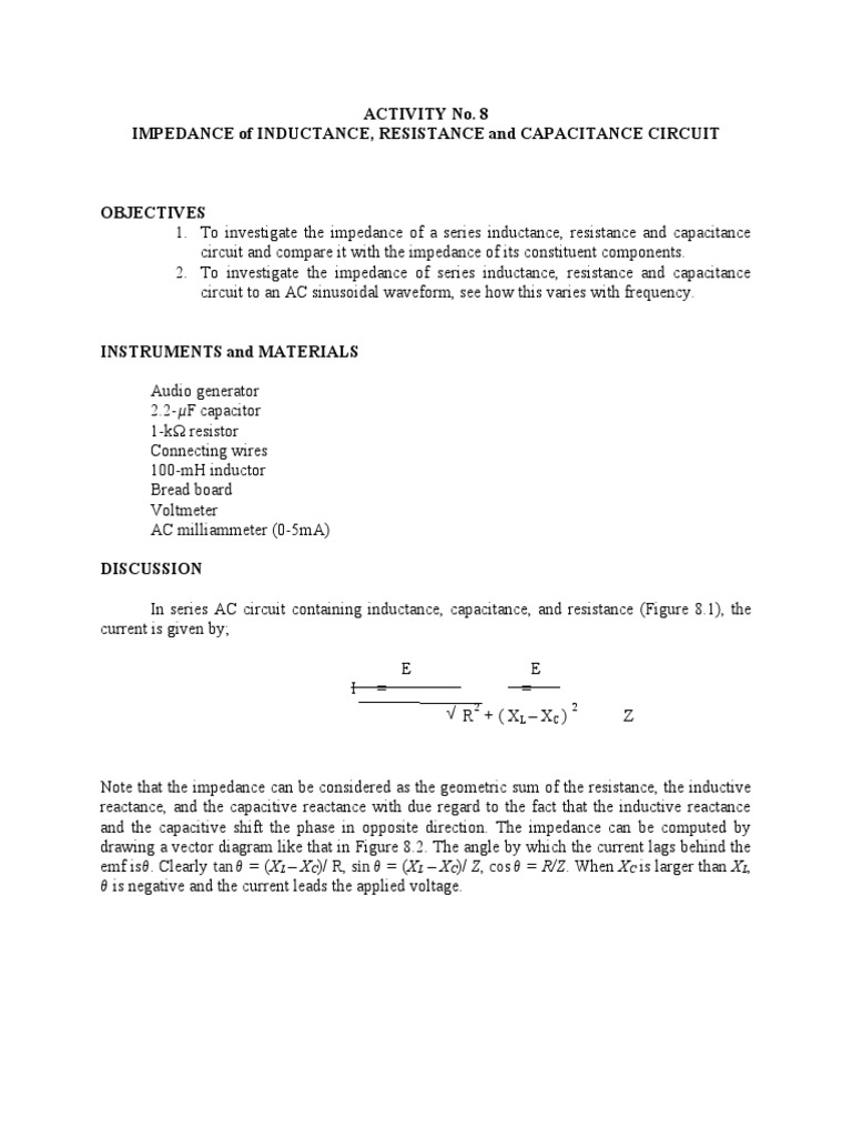 Investigating the Impedance of Series Inductance, Resistance, and