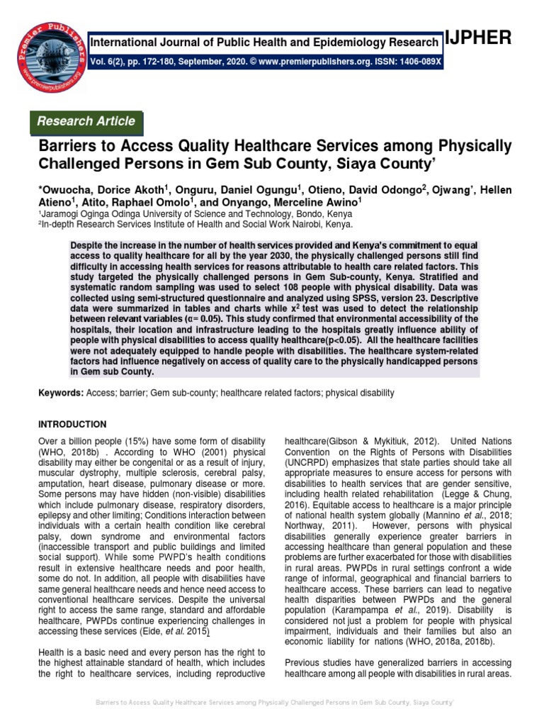ACCESS TO HEALTH SERVICES intelligence overview