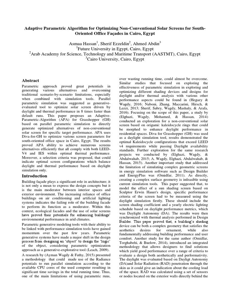 Adaptive Parametric Algorithm For Optimi | PDF | Leadership In Energy ...