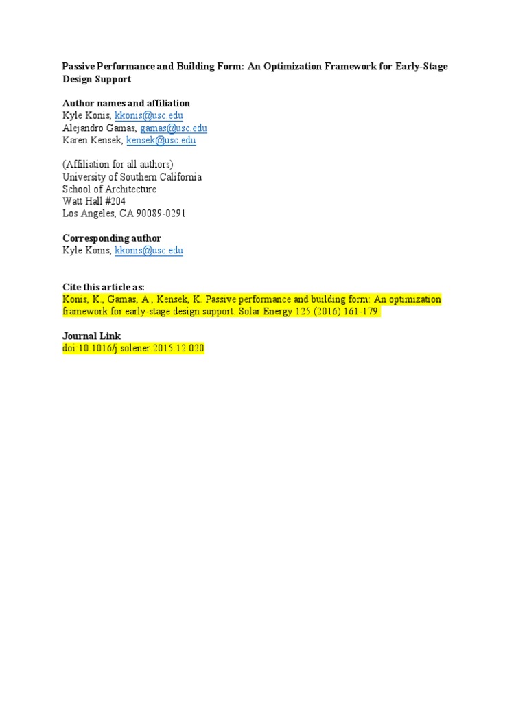 Passive Performance and Building Form An PDF | PDF | Mathematical ...