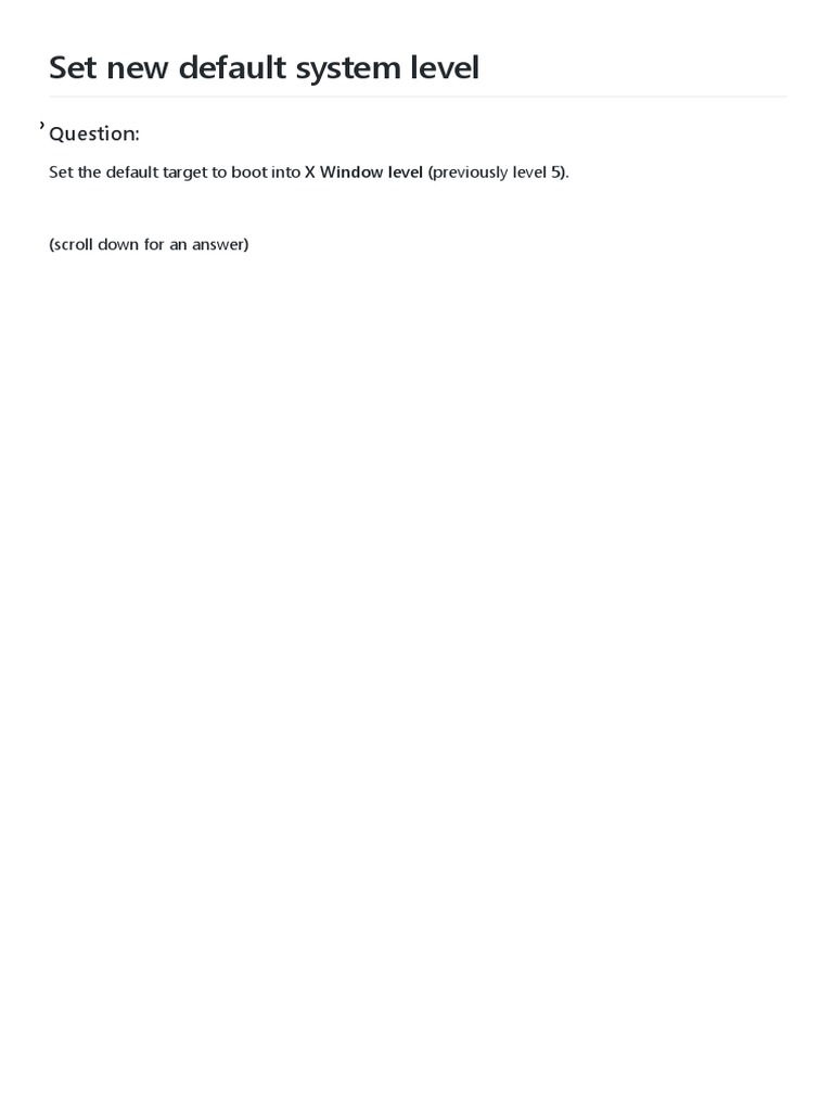 Set Default System Boot Target to Graphical | PDF