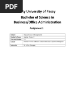 City University of Pasay Bachelor of Science in Business/Office Administration