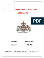 Guru Shree Shanti Vijay Jain Vidyalaya: Name - M.Drishat Class - Xii-A2