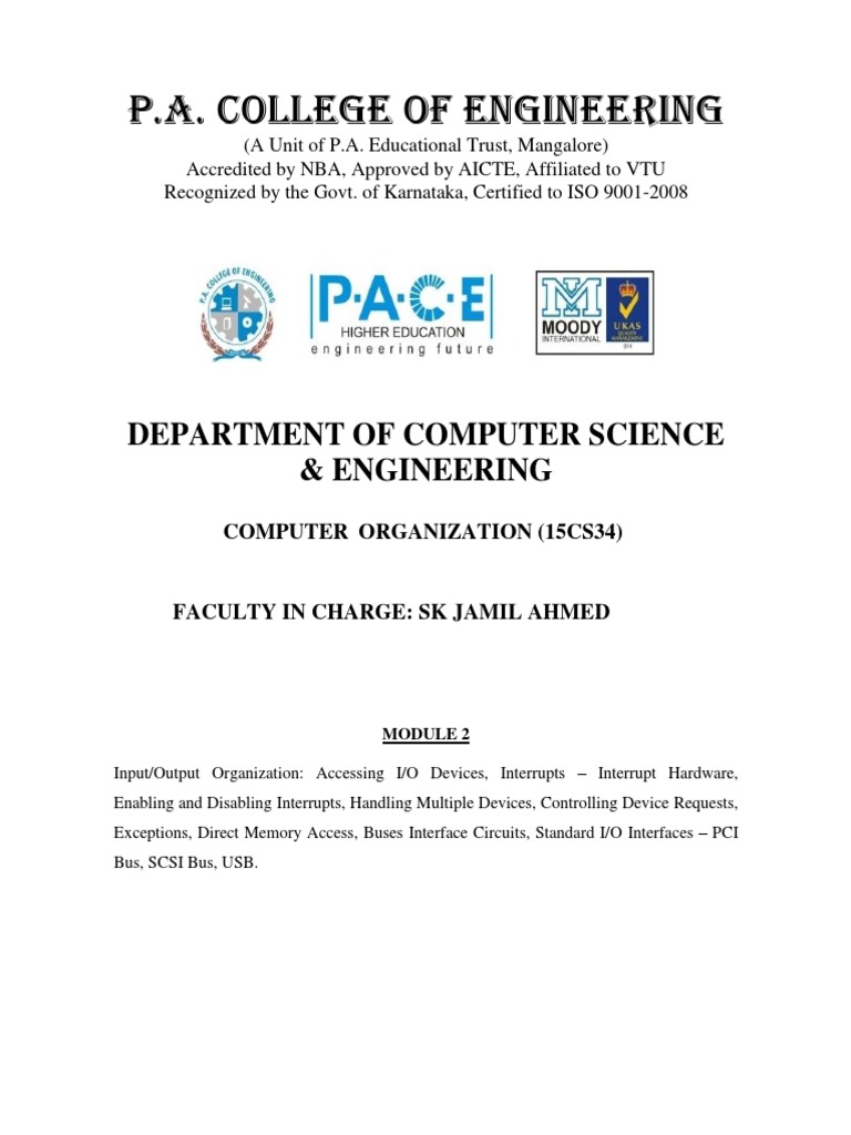 15CS34 Co Module2 Notes PDF | PDF | Input/Output | Computer Program