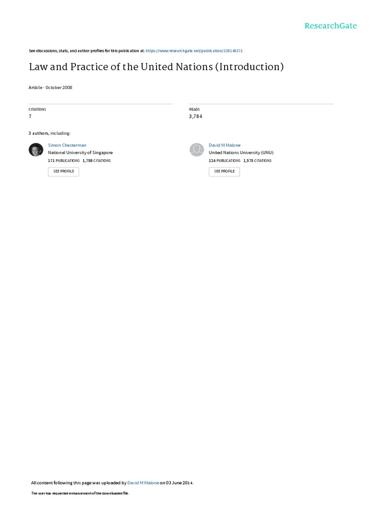 Law and Practice of The United Nations (Intro) | PDF | Treaty | United ...