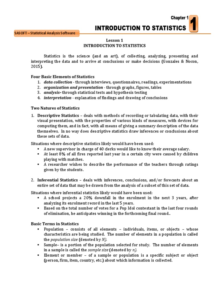 Module 1 - Introduction To Statistics | PDF | Level Of Measurement ...