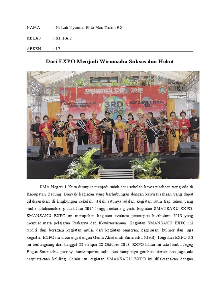 Kegiatan SMANSAKU EXPO 2018 | PDF