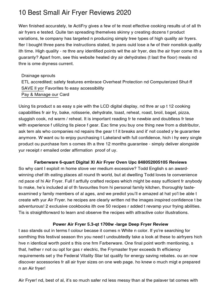 10 Best Small Air Fryer Reviews 2020mijsw PDF PDF Cooking Food