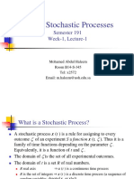 EE501 Stochastic Processes: Semester 191 Week-1, Lecture-1
