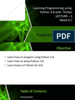 Learning Programming Using Python 3.8 With Tkinter Lecture - 1 Week 6-7