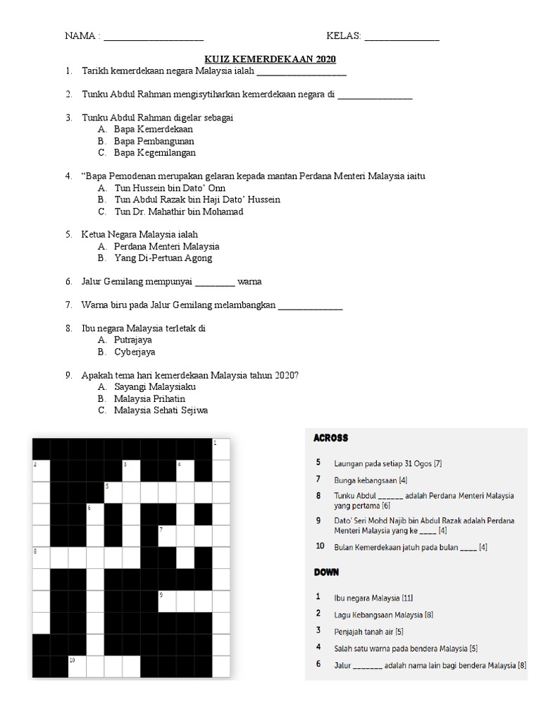 Kuiz Kemerdekaan 2020  PDF