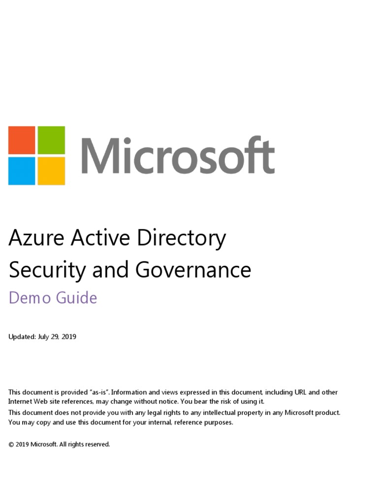 Azure Active Directory - Secure and Govern Demo Guide | PDF | Windows ...