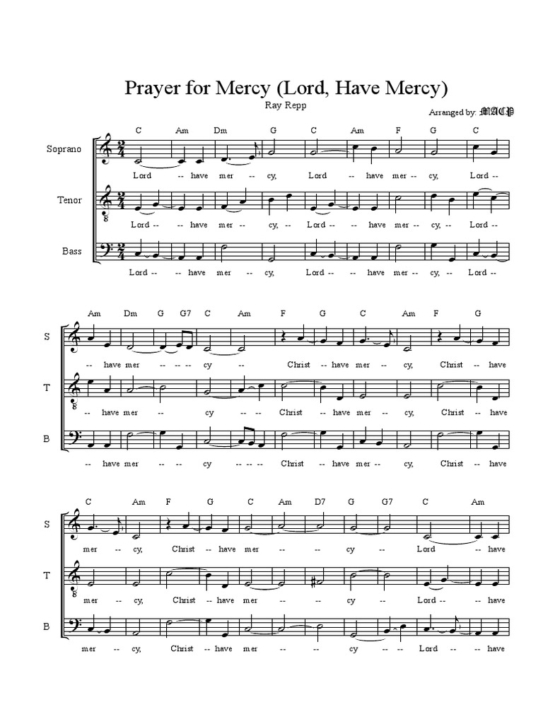 Prayer For Mercy (Lord Have Mercy by Ray Repp) | PDF | Christian Prayer | Christian Worship And ...