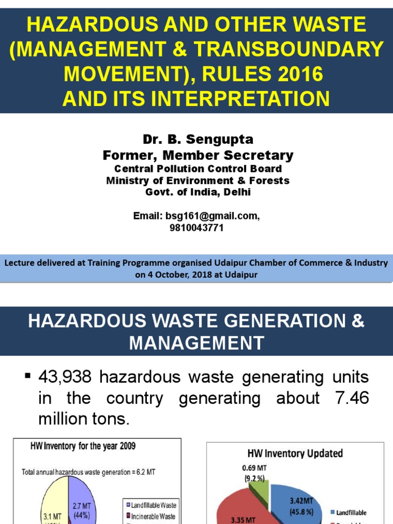 Hazardous and Other Waste (Management & Transboundary Movement), Rules