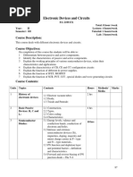 Electronic Devices and Circuits: Course Description