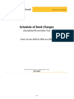 Schedule of Bank Charges: (Excluding FED and Sales Tax)