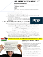 Scholarship Interview Checklist PDF