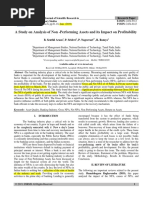 A Study On Analysis of Non - Performing Assets and Its Impact On Profitability