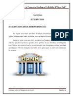 A Study On Impact of Commercial Lending On Probability of Vijaya Bank