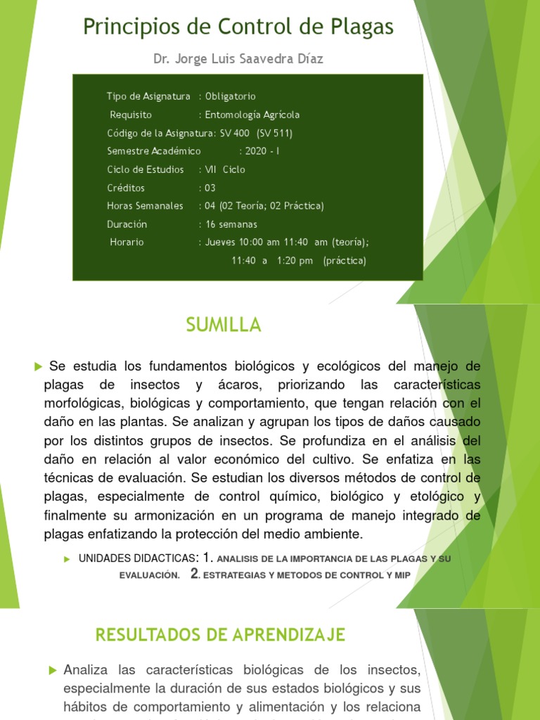 Clase P CONTROL P Semana 1 PDF PDF Plaga Insectos