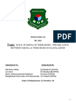 Topic:: Role of Media in Terrorism The Relation Between Media & Terrorism in Bangladesh