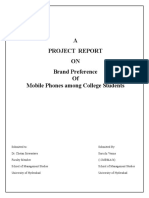A Project Report ON Brand Preference of Mobile Phones Among College Students