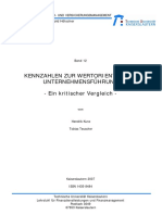 LFF Studien Band 12 - Vergleichende Darstellung Von Kennzahlen Zur Wertorientierten Unternehmensfuehrung