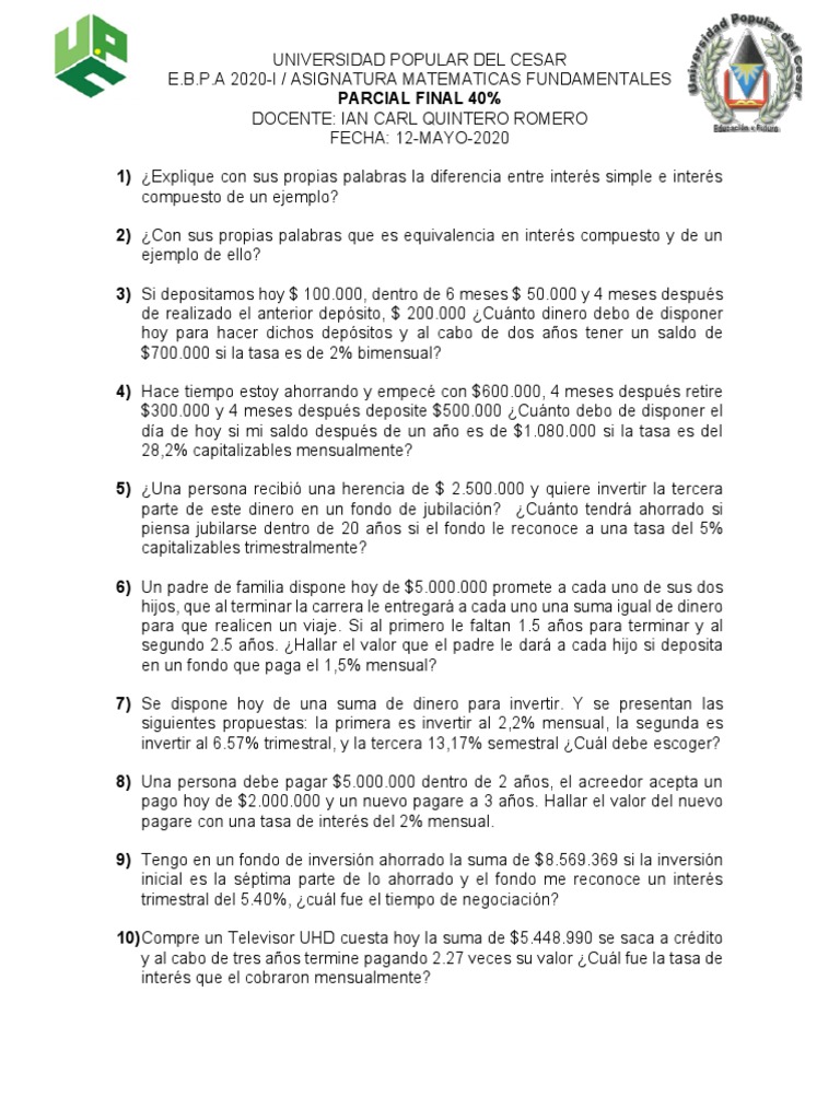 Parcial Final Contabilidad 1 | PDF | Dinero | Servicios financieros