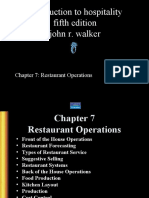 Introduction To Hospitality Fifth Edition John R. Walker: Chapter 7: Restaurant Operations