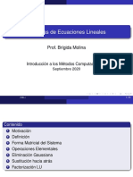 Sistemas de Ecuaciones Lineales: Prof. Brígida Molina