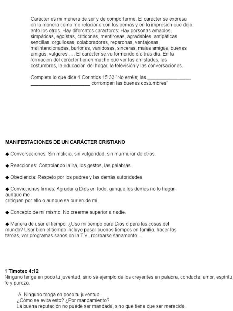 Caracter de Cristo en El Joven Cristiano | PDF | Evangelios | Amor