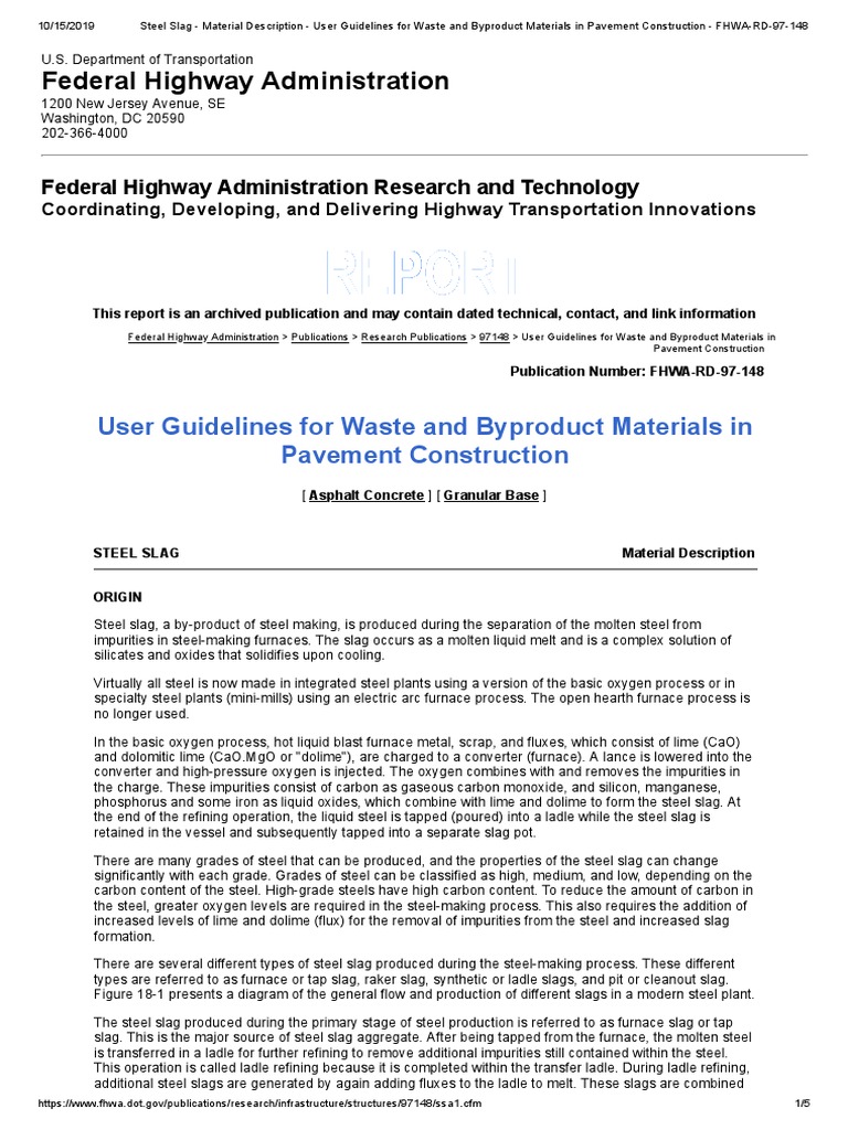 User Guidelines For Waste and Byproduct Materials in Pavement