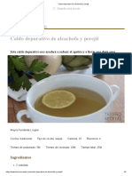 Caldo Depurativo de Alcachofa y Perejil