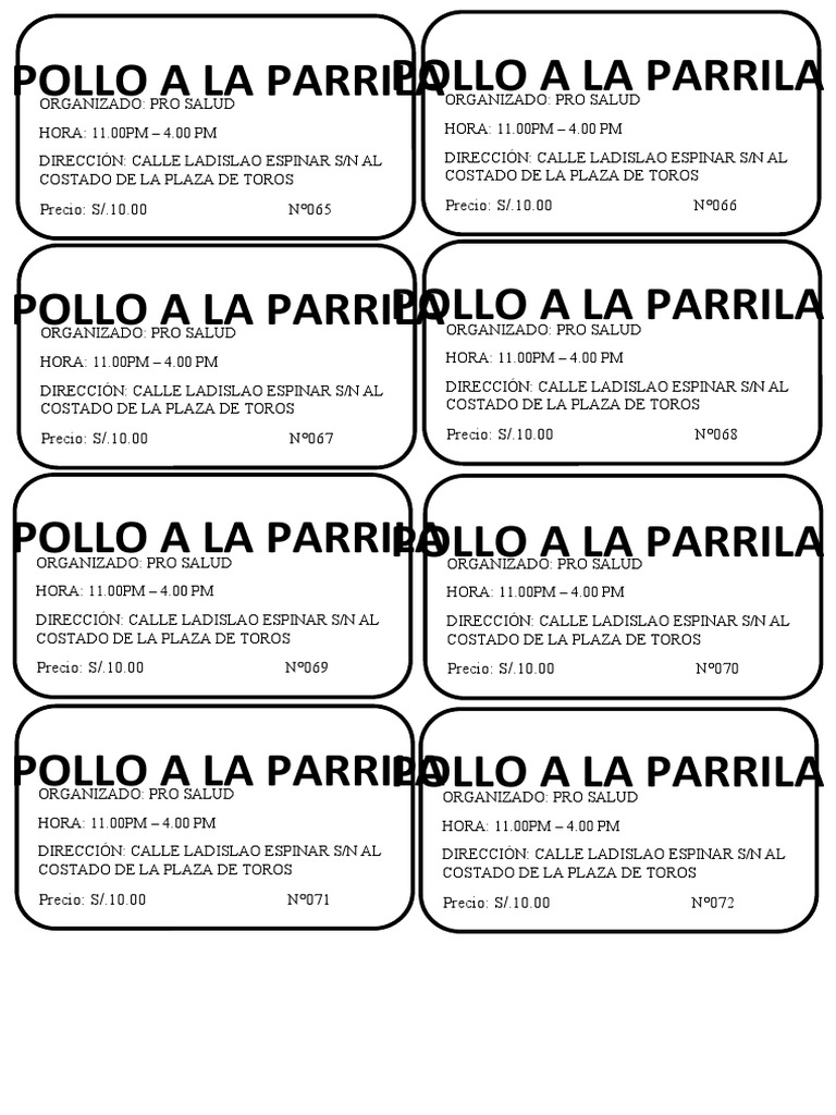 Tarjeta De Actividad Para Invitación