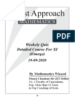 Best Approach: Weekely Quiz Detailed Course For XI