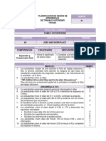 Planificación de sesión de aprendizaje sobre profesiones