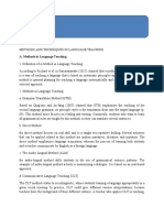 A. Methods in Language Teaching: Name: Lindu Asmara NIM: 1808103166 Class: 5A Subject: TEFL