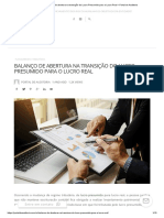 Balanço de Abertura Na Transição Do Lucro Presumido para o Lucro Real - Portal de Auditoria