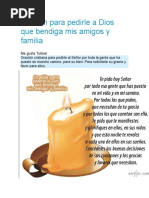 Oración para Pedirle A Dios Que Bendiga Mis Amigos y Familia
