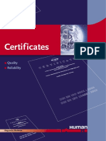 Certificates: Quality Reliability