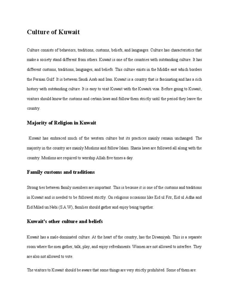 Understanding Kuwaiti Culture and Traditions | PDF | Kuwait | Ramadan