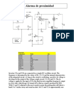 Proximity alarm parts list and circuit explanation